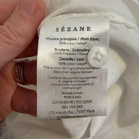 Sezane Eponine Ecru Eyelet Lace Shirt Size 34 FR / 2 US - Picture 12 of 16